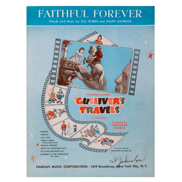 A "Gulliver's Travels" Faithful Forever Sheet Music Folio.