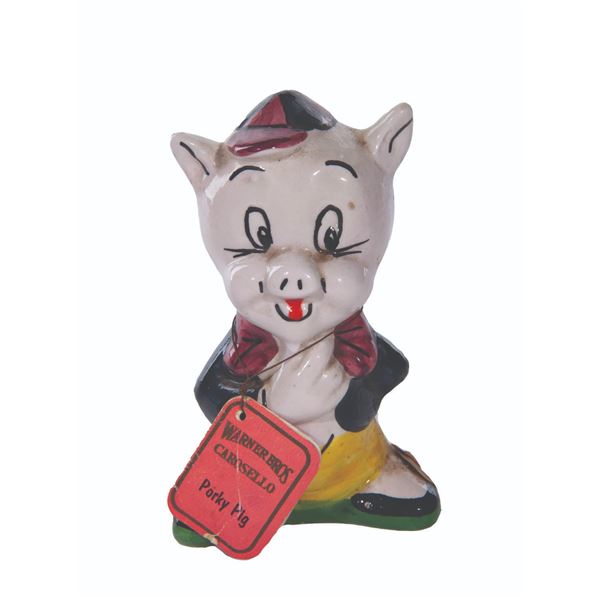 A Porky Pig Crema Cacao Ceramic Decanter.