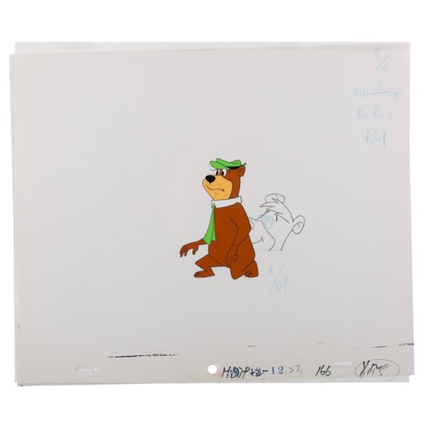 A Yogi Bear Production Cel and Boo Boo Drawing.