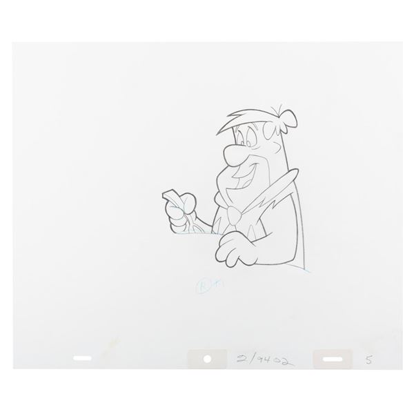 A Fred Flintstone Cocoa Pebbles Production Drawing.