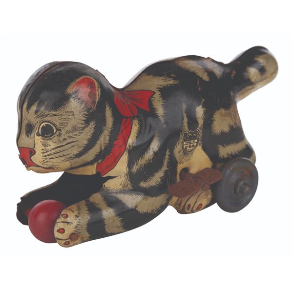 A Creeping Cat Wind-Up Tin Toy.