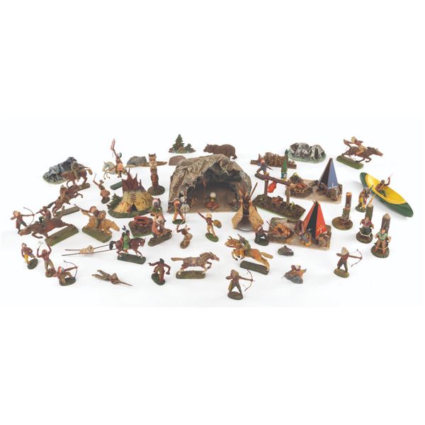 A Collection of 59 Native American Figures & Scenics.
