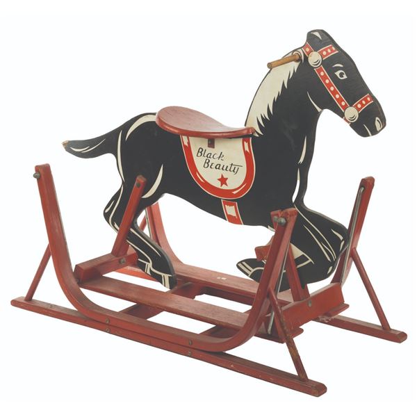 A Rare Black Beauty Rocking Horse by Delphos.