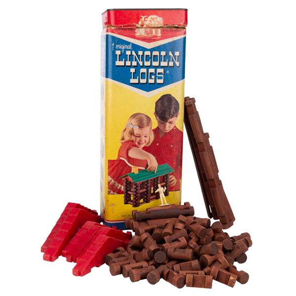 An Original Lincoln Logs Set & Box by Playskool.