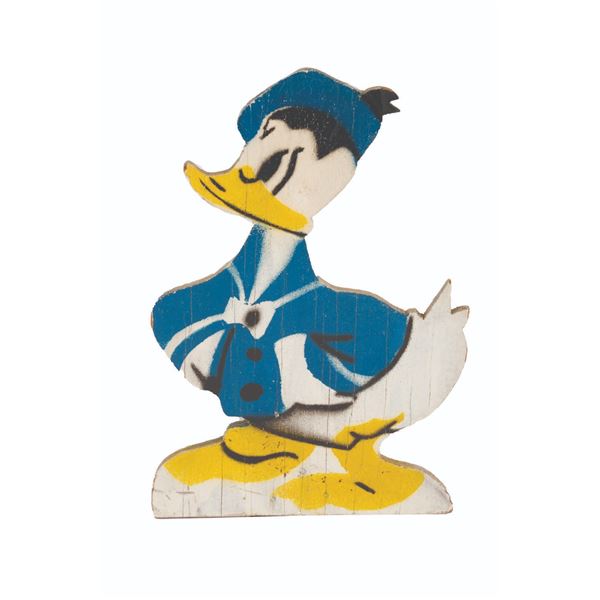 An Early Wooden Donald Duck Doorstop.