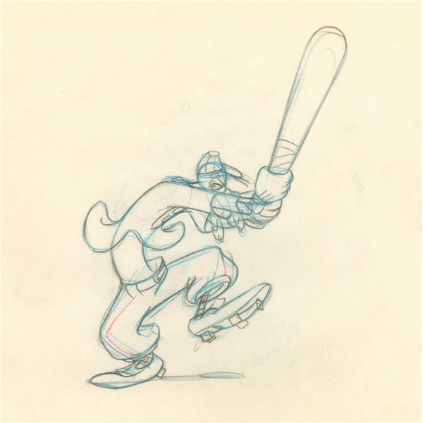A "How To Play Baseball" Goofy Production Drawing.