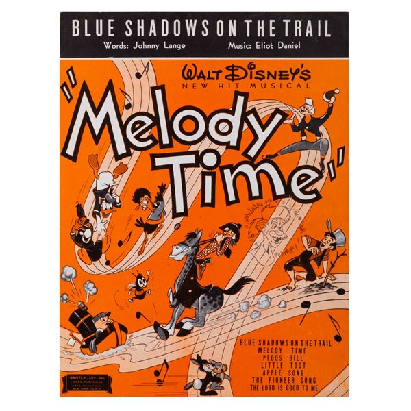Blue Shadow's On The Trail "Melody Time" Sheet Music.