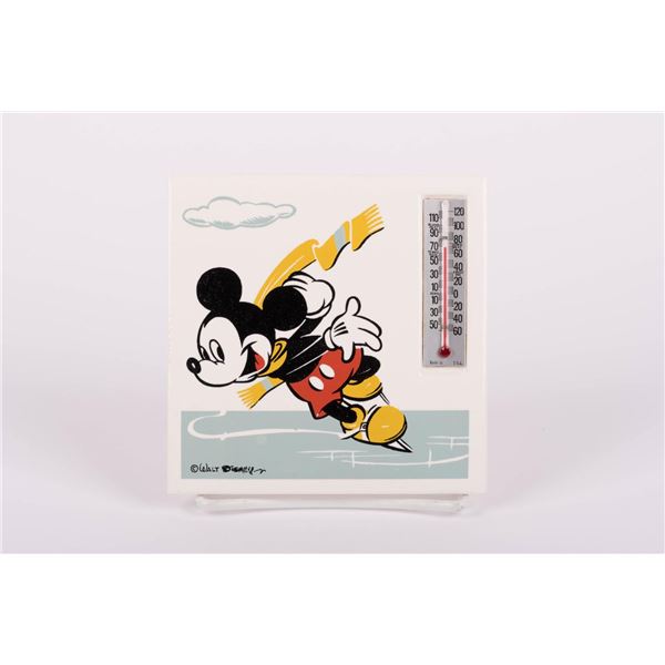 A Mickey Mouse Thermo Plaque Tile Thermometer.