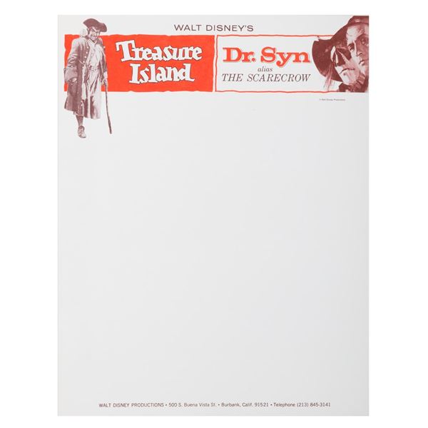 A Sheet of "Treasure Island" and "Dr. Syn" Stationery.