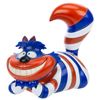 Image 1 : An Orange and Blue Cheshire Cat Vinyl Figure.