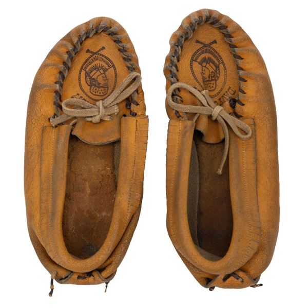 A Rare Pair of Davy Crockett Moccasins.