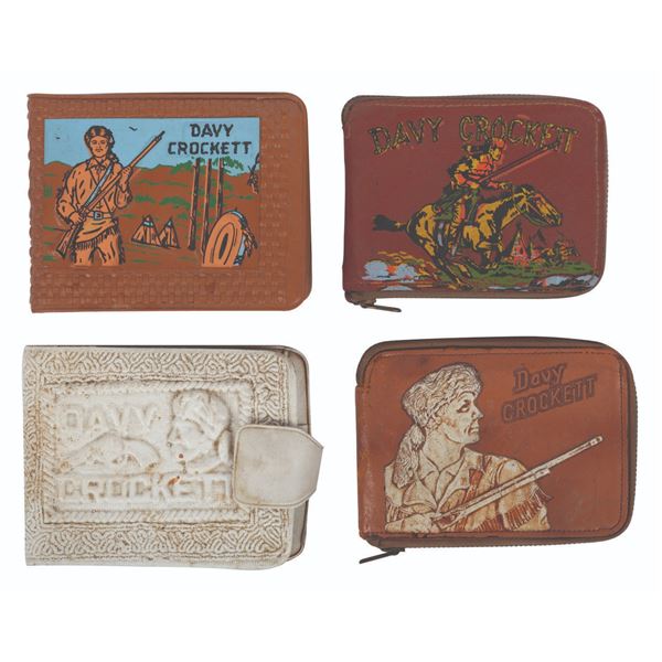A Collection of 4 Davy Crockett Wallets.