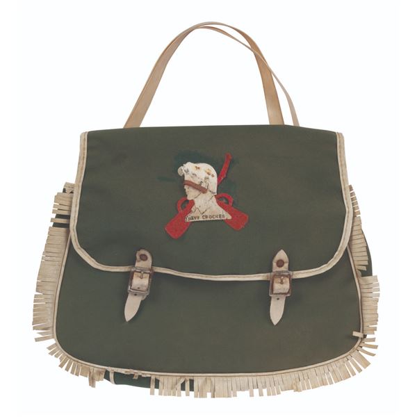 A Davy Crockett Canvas Messenger Bag.