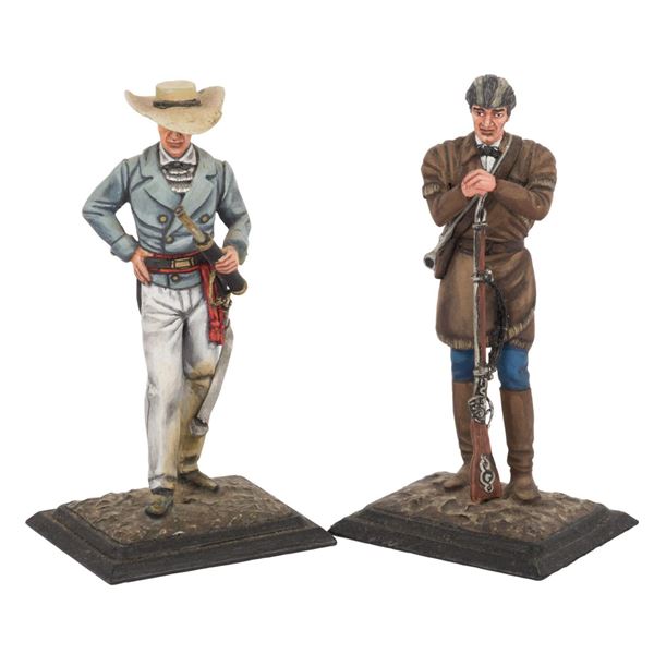A Pair of Metal Davy Crockett-Themed Figures.