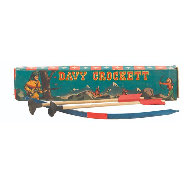 A Davy Crockett Bow and Arrow Toy with Box.