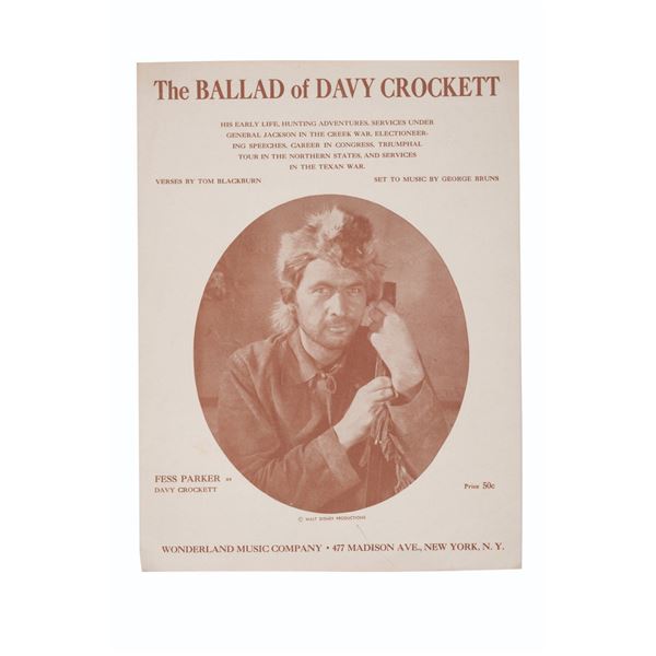 The Ballad of Davy Crockett Sheet Music.