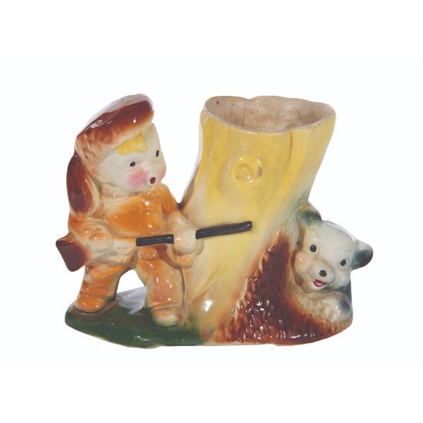 A McCoy Pottery Davy Crockett Ceramic Planter.