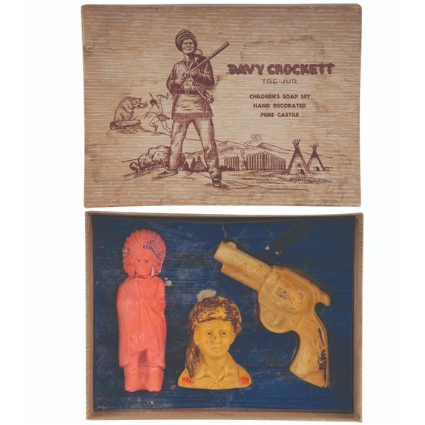 A Boxed Set of 3 Davy Crockett Soaps.