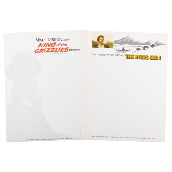 A Pair of Walt Disney Pictures Bear-Related Stationery.