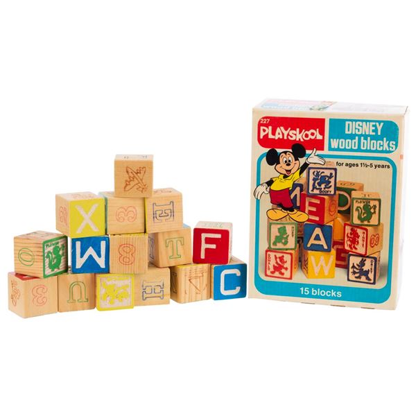 A Playskool Disney Wood Blocks Set.
