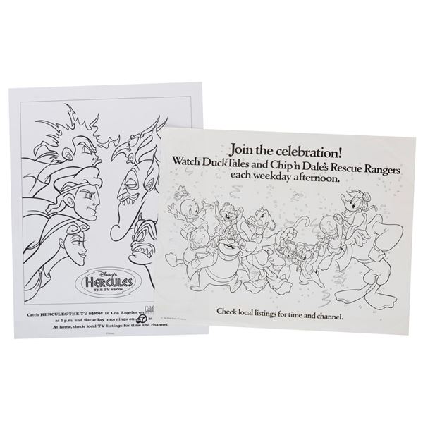 A Pair of Disney Afternoon Cartoon Flyers.