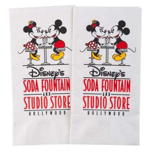 A Pair of Disney's Soda Fountain and Studio Store Napkins.