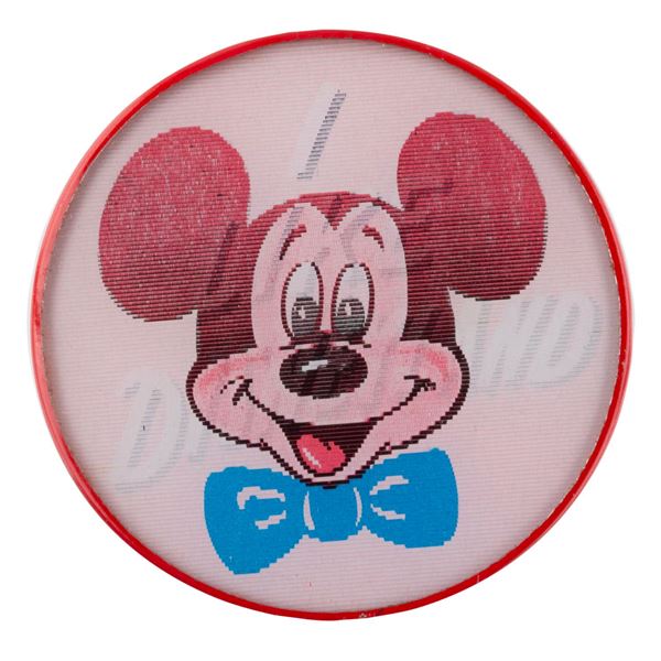 A 1960s Disneyland Mickey Mouse Lenticular Button.