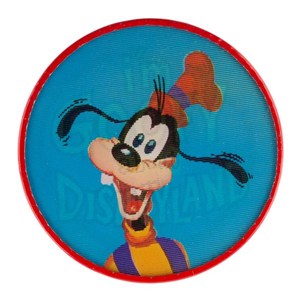 A 1960s Goofy Disneyland Lenticular Button.