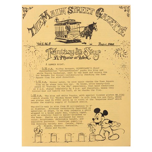 1980 Disneyland Main Street Gazette - "Fantasy in the Sky."