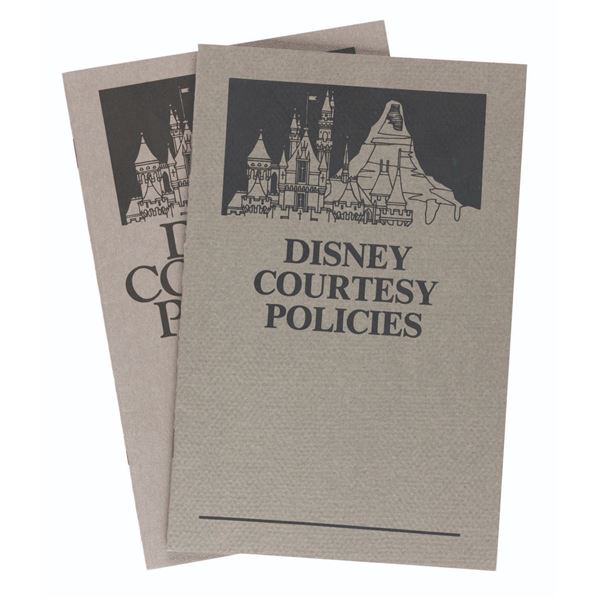 A Pair of Disney Courtesy Policies Booklets.