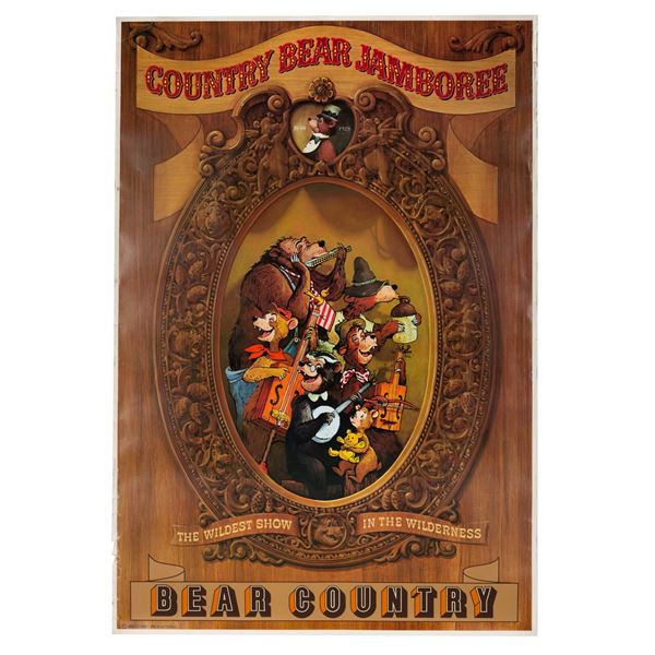 A Rare Disneyland Country Bear Jamboree Attraction Poster.