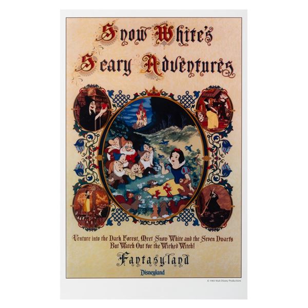 A Snow White's Scary Adventures Attraction Poster Print.