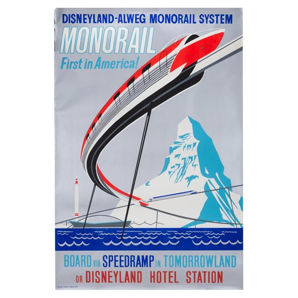 An Original 1962 Monorail Attraction Poster.