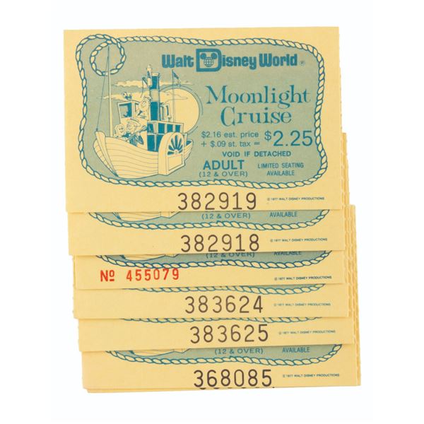A Set of 1980 Walt Disney World Moonlight Cruise Tickets.