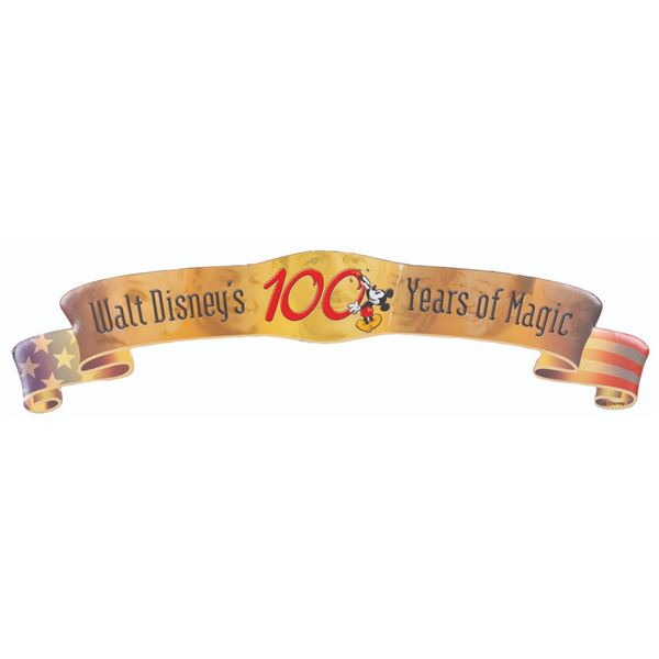 A Walt Disney's 100 Years of Magic Sign.