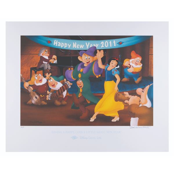 Disney Cruise Lines Snow White New Year's Litho by Don Williams.