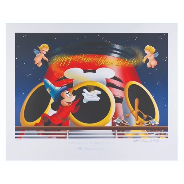 A Disney Cruise Lines "Waves of Best Wishes for 2016" Litho by Don Williams.