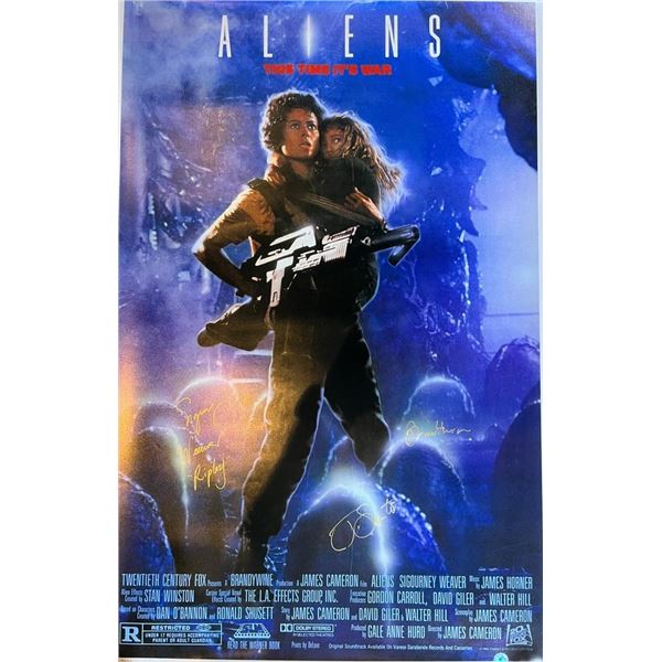 Aliens cast signed movie poster