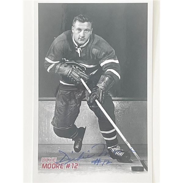 HOF hockey player Dickie Moore signed photo
