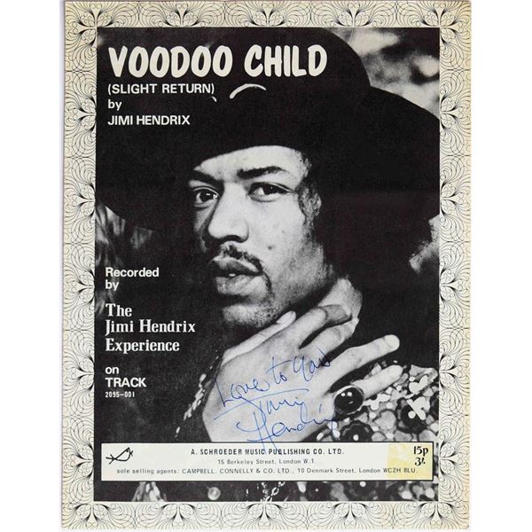 Jimi Hendrix Voodoo Child Singed Sheet Music
