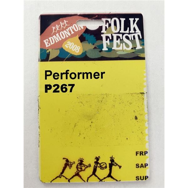 Edmonton 2008 Folk Fest Backstage Pass