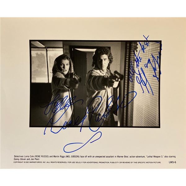 Lethal Weapon 3 Mel Gibson and Rene Russo signed movie photo.