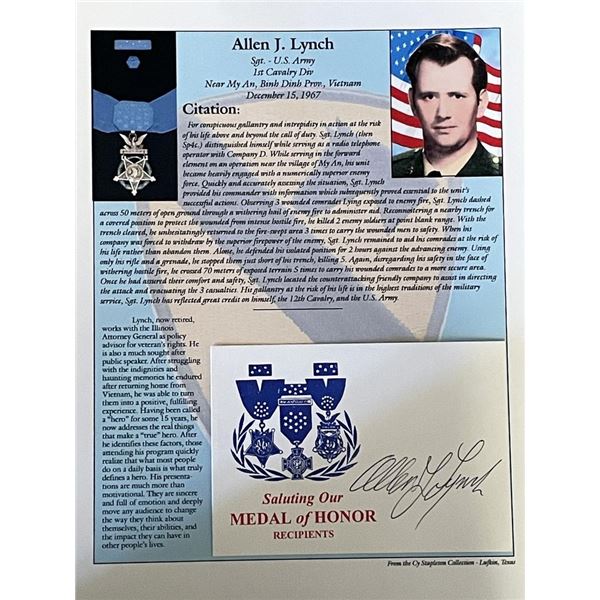 US Army Allen Lynch signed commemorative card