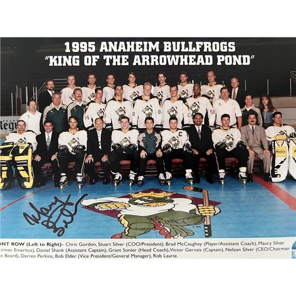 1995 Anaheim Bullfrogs signed team photo