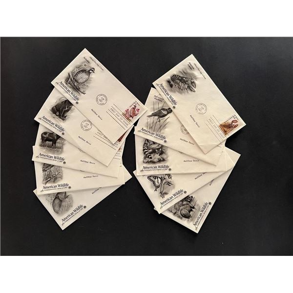 Lot of 10 American Wildlife FDC's