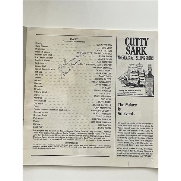 Louise Quick signed Palace Theatre program