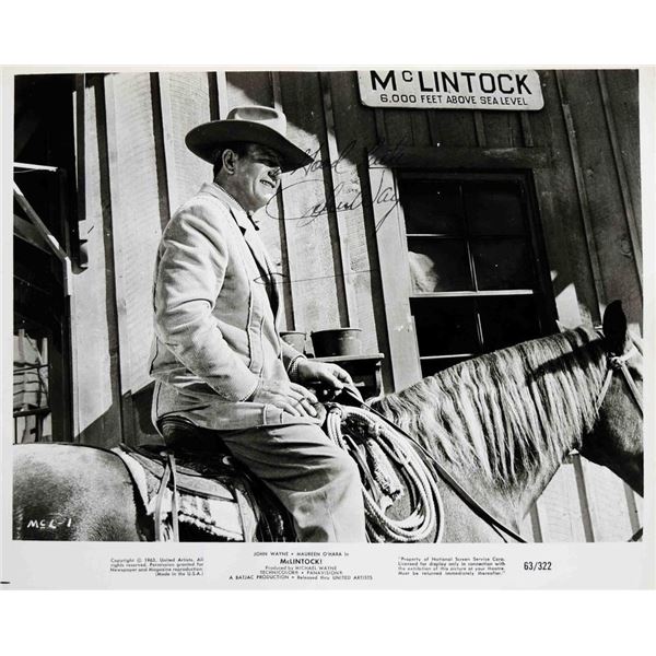 John Wayne signed portrait photo