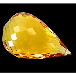 27ct Golden Yellow Briolette Drill Citrine Rare (GEM-13965)