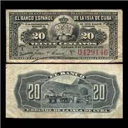 1897 Cuba 20 Centavos Hi Grade Note (CUR-05829)