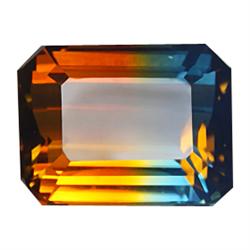 25.00ct AAA Bi-Color Emerald Cut Citrine Appraisal Estimate $825 (GEM-14437)
